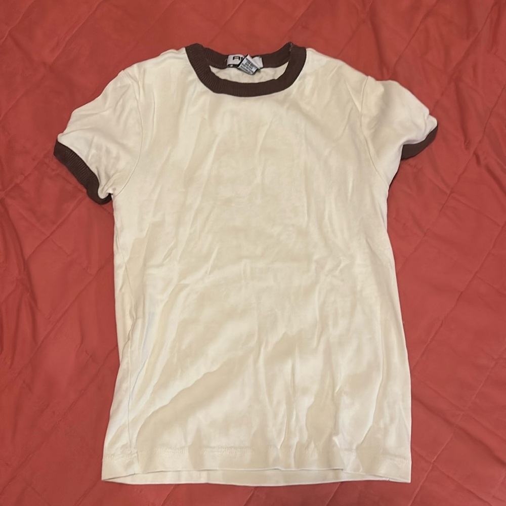 White shirt with brown lining from Tillys